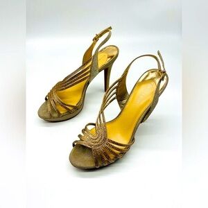 Gianni Bini gold sparkly heels women size 10m